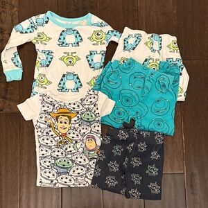 Large Bundle of Toy Story and Monsters Inc Character cotton Pajama Sets